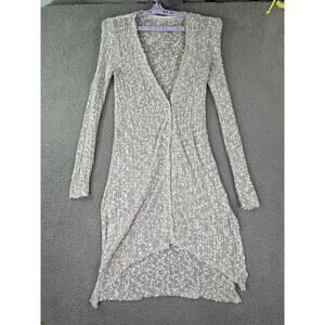 Free People White Gray Crochet Cover Up Cardigan Small
